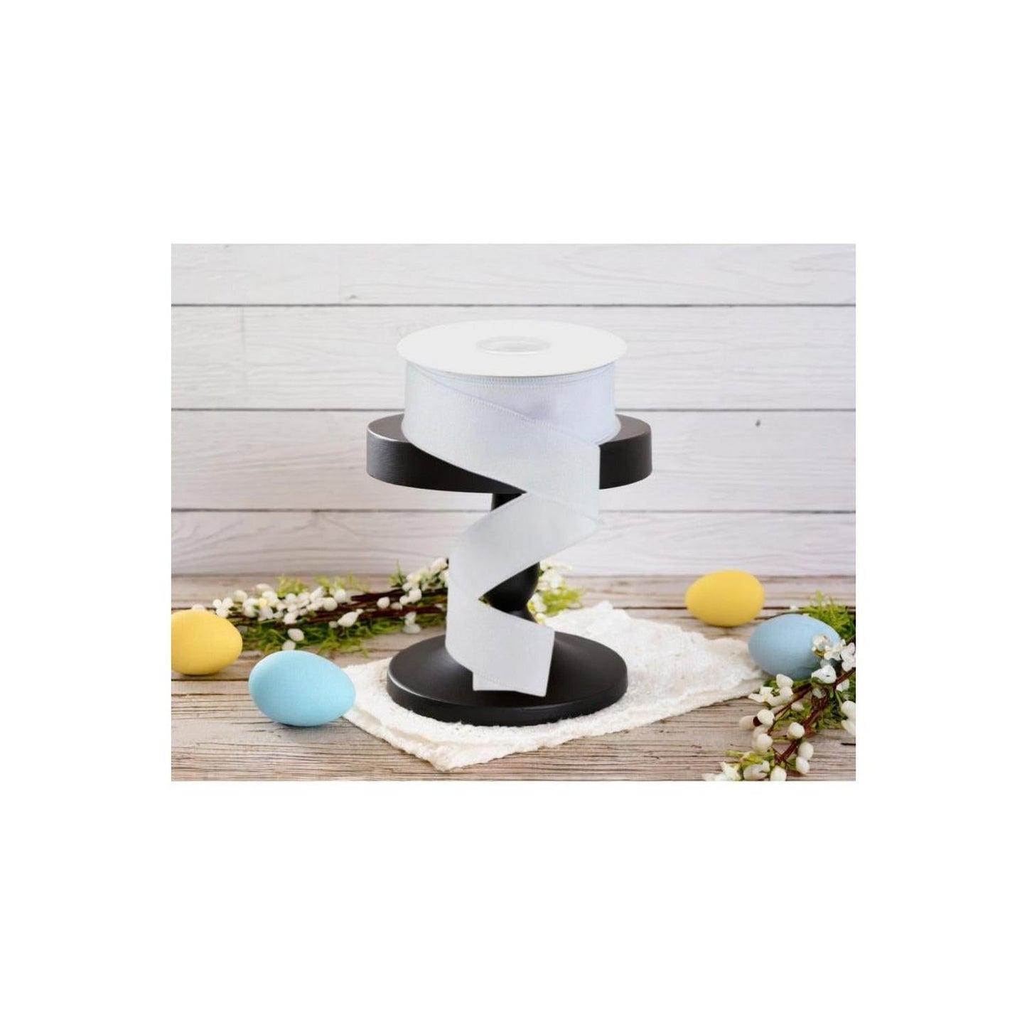 1.5" Shimmer Glitter Ribbon: White (10 Yards)
