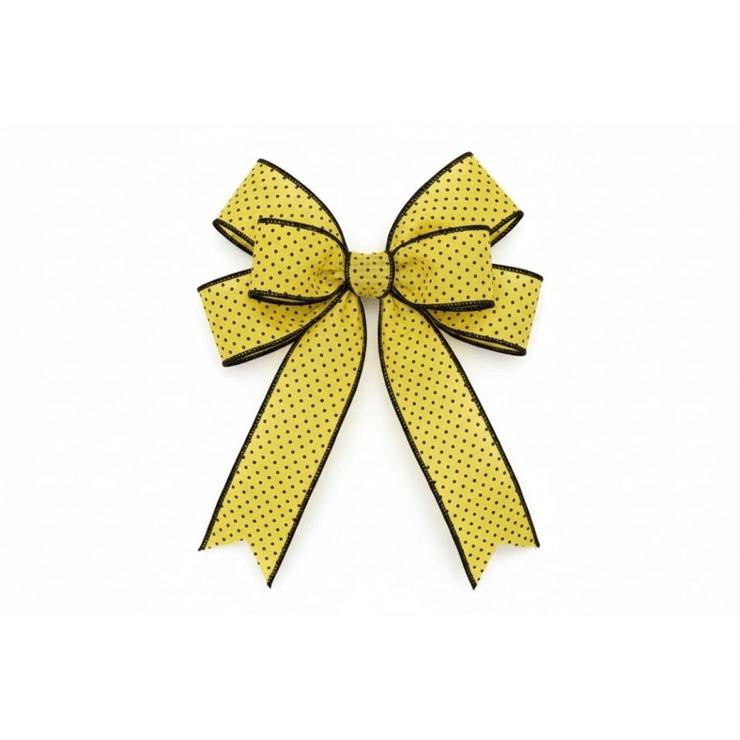 1.5" Swiss Dots Ribbon: Yellow & Black (10 Yards)