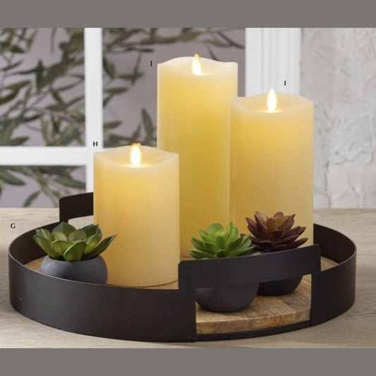 16 inch Black Metal Edge Wood Nesting Trays (Set of 2)