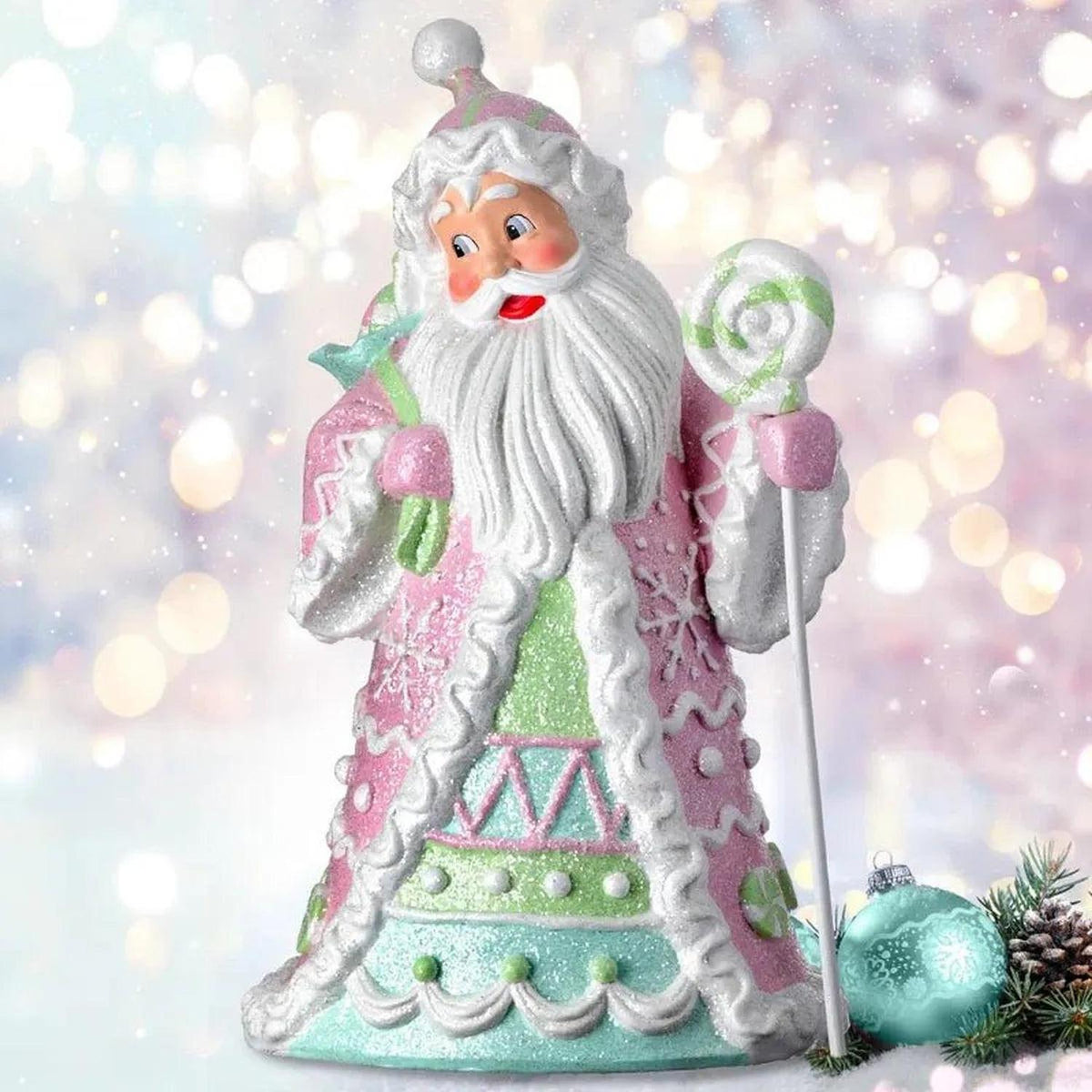 18" Resin Candylicious Santa: Pastel