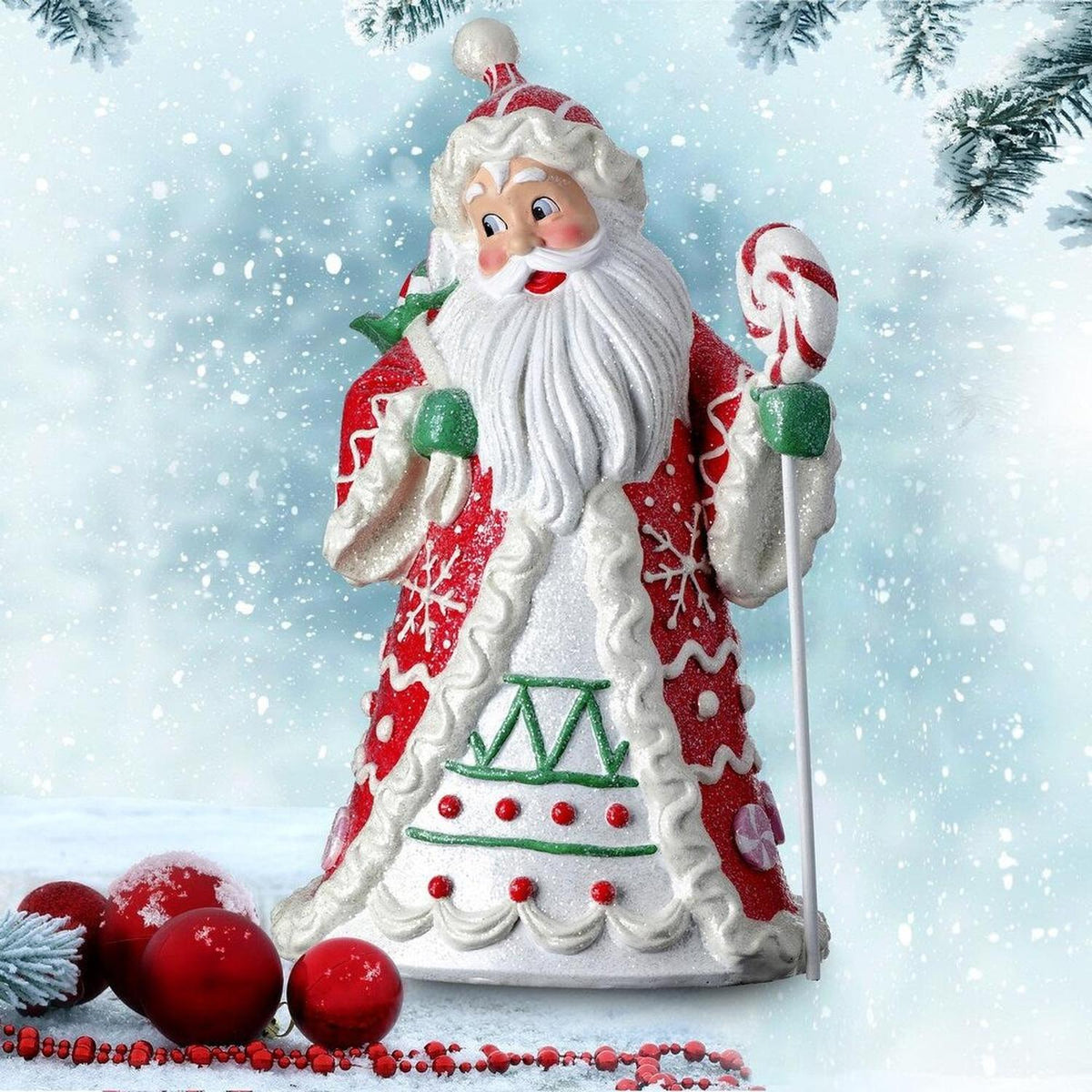 18" Resin Candylicious Santa Red/Green