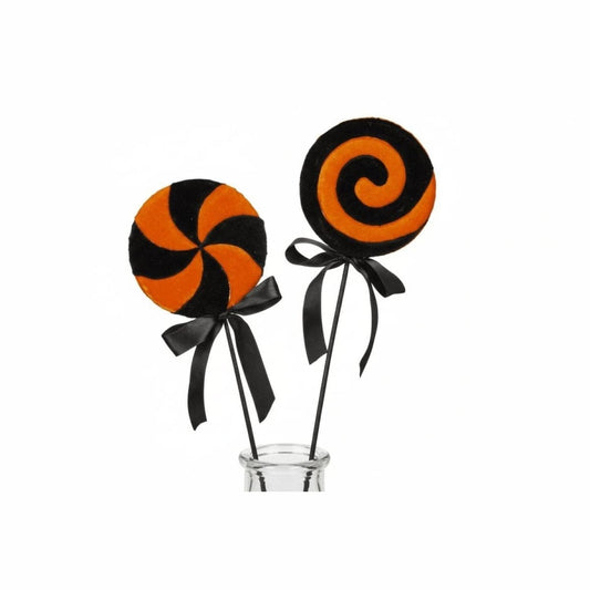 20" Velvet Stripe Halloween Lollipop (Asst of 2)