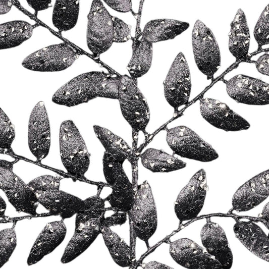 21" Glitter Honey Locust Spray: Smoke Blue