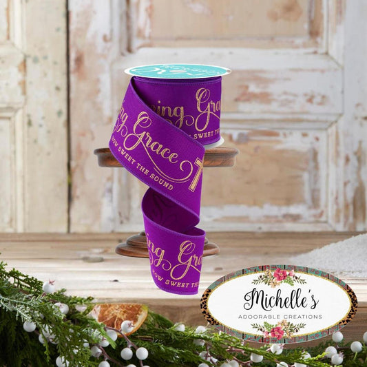 2.5" Amazing Grace Ribbon: Purple (10 Yards)