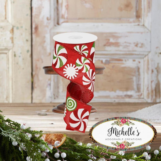 2.5" Bold Peppermint Royal Ribbon: Red (10 Yards)