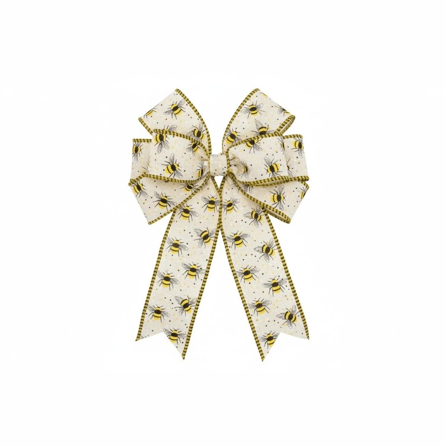 2.5" Bumble Bee Stripe Edge Ribbon: Ivory (10 Yards)