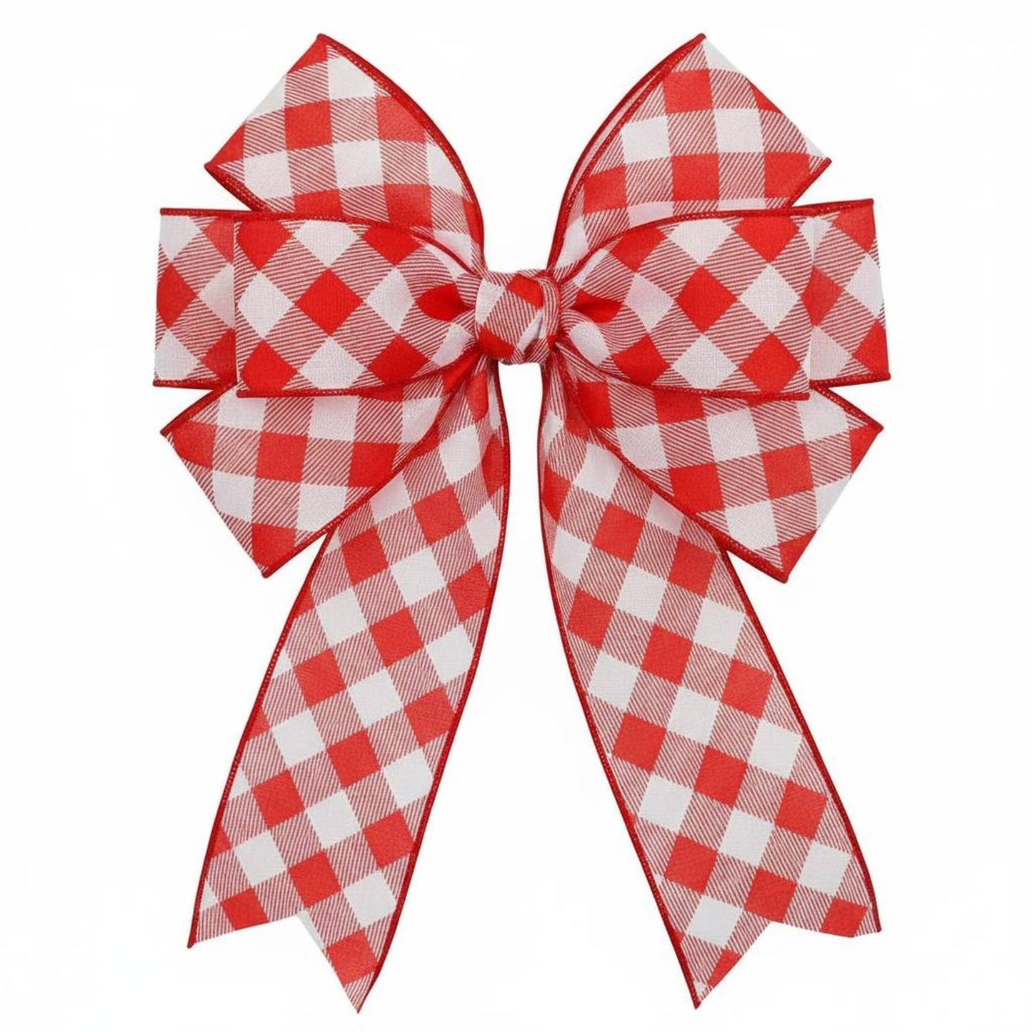 2.5" Check and Diagonal Stripe Royal Ribbon: Red (10 Yards)