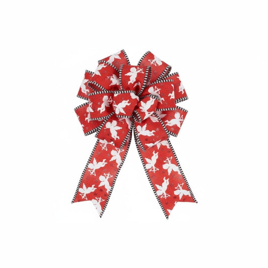 2.5" Cupid on Royal Stripe Ribbon: Dark Red (10 Yard)