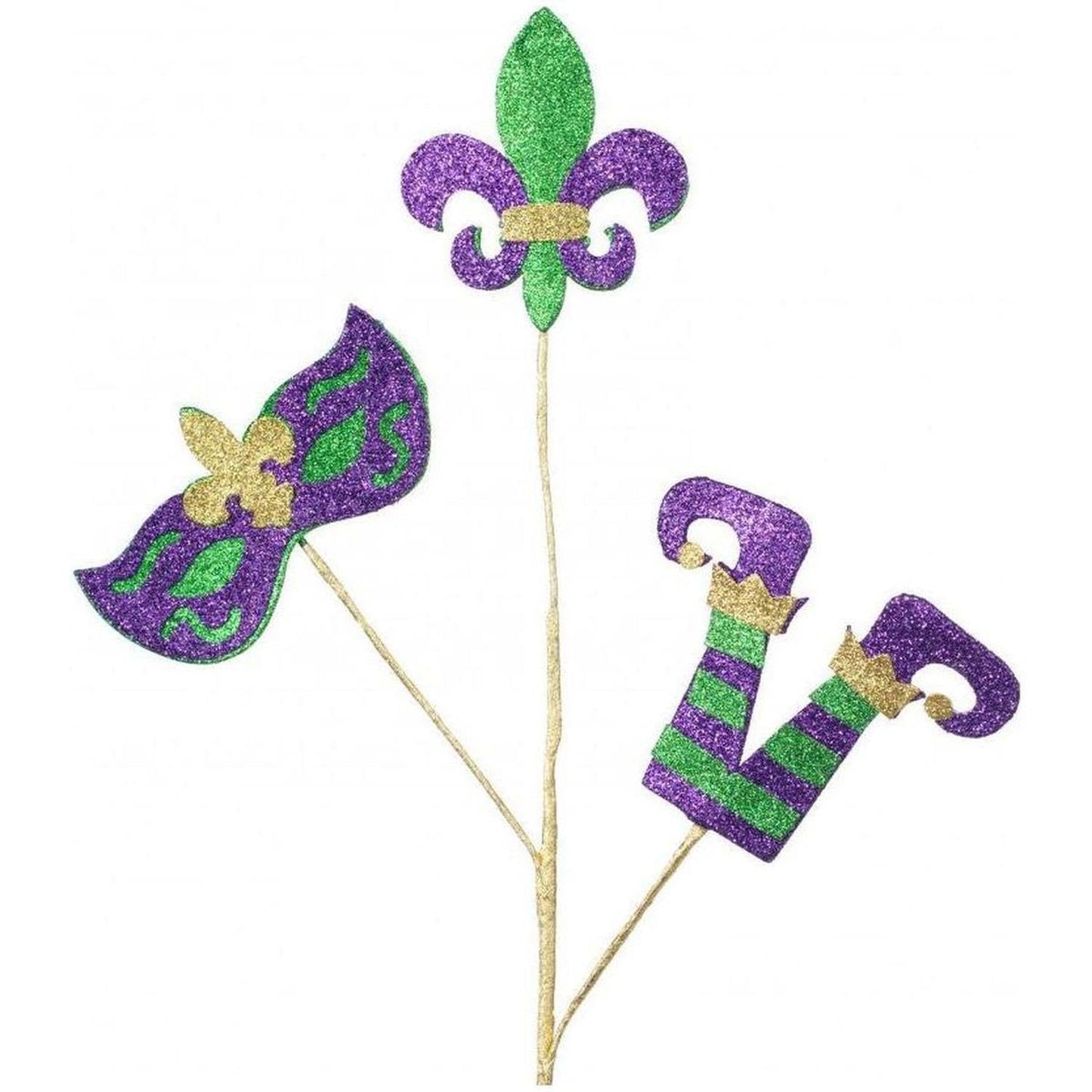 25" Glitter Eva Mardi Gras Spray