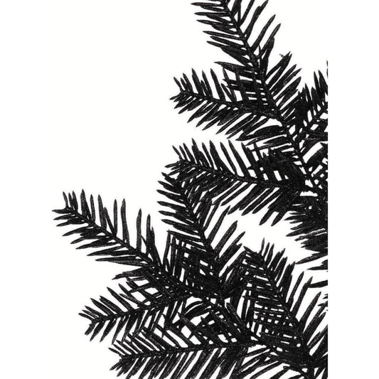 25" Glitter Hemlock Spray: Black