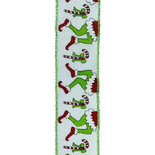 2.5" Green Monster Legs Ribbon: Lime Green (10 Yards)