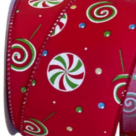 2.5" Hard Candy Ribbon: Red (10 Yards)