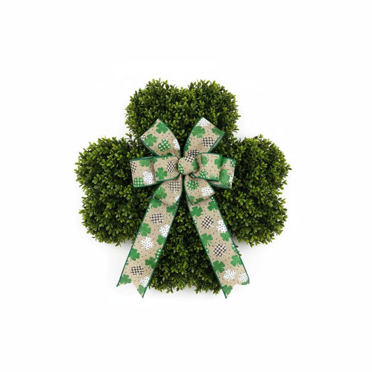 2.5" Pattern Shamrock Ribbon: Light Beige (10 Yards)