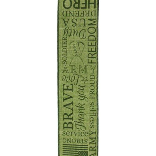 2.5" United States Army Ribbon: Army Green (10 Yards)
