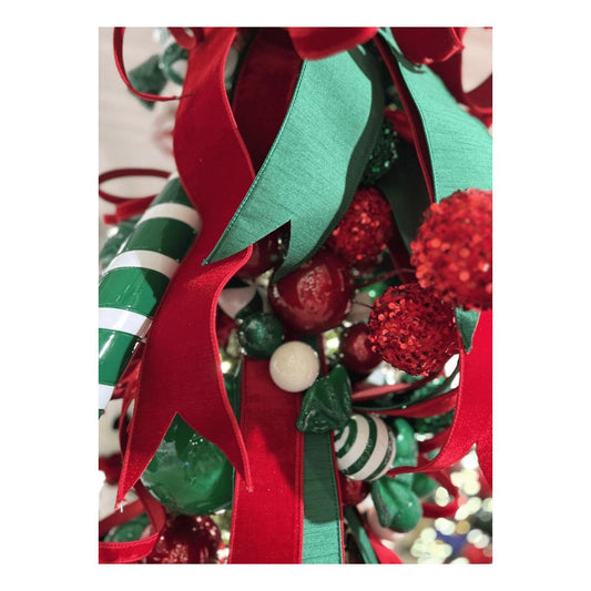 26" Red Sequin Triple Ball Spray