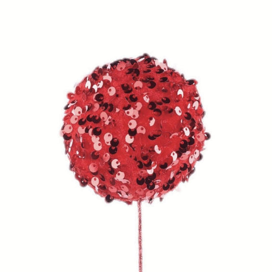 26" Sequin Ball Spray: Red