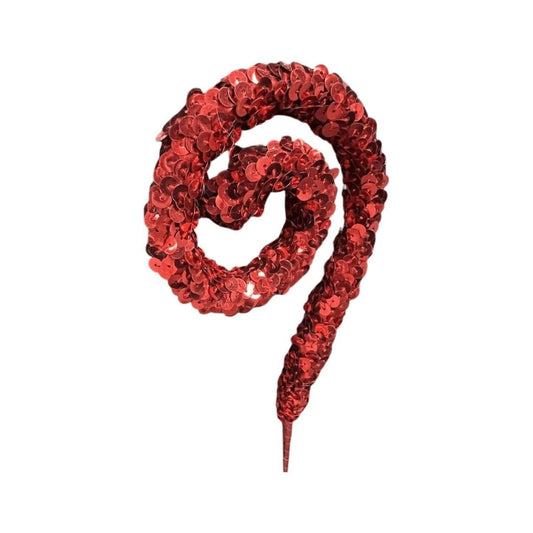 29" Sequin Curly Spray: Red