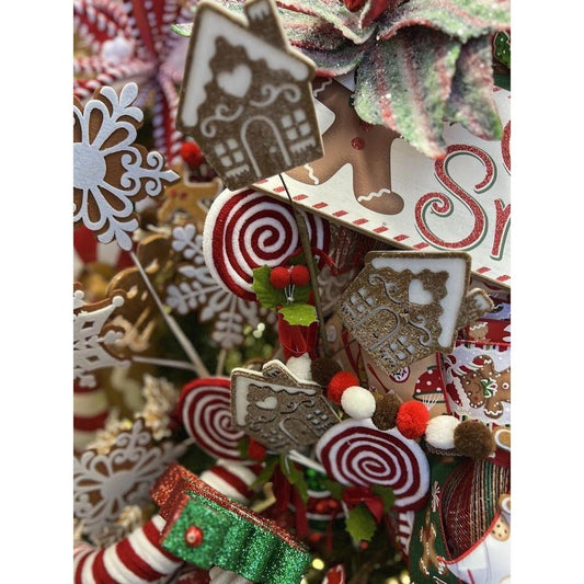 30" Gingerbread House Spray