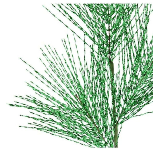 32" Tinsel Grass Spray: Green
