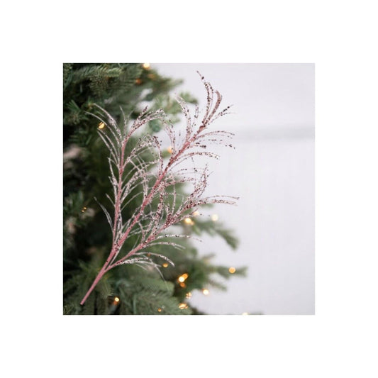 34" Glitter Sequin Pampas Grass Spray: Blush Pink