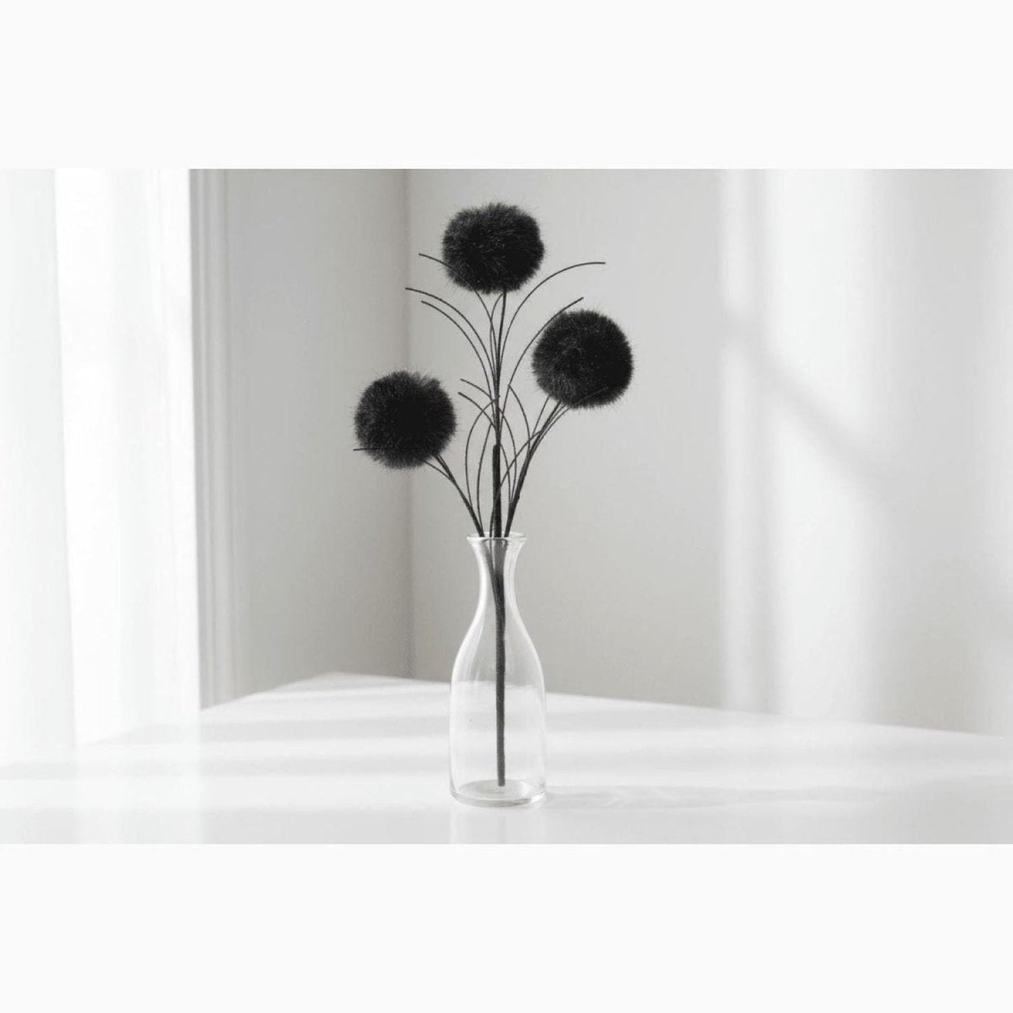 35" Glitter Pom Pom Spray: Black