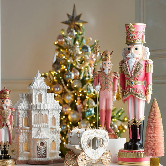 36" Lighted Pink Nutcracker