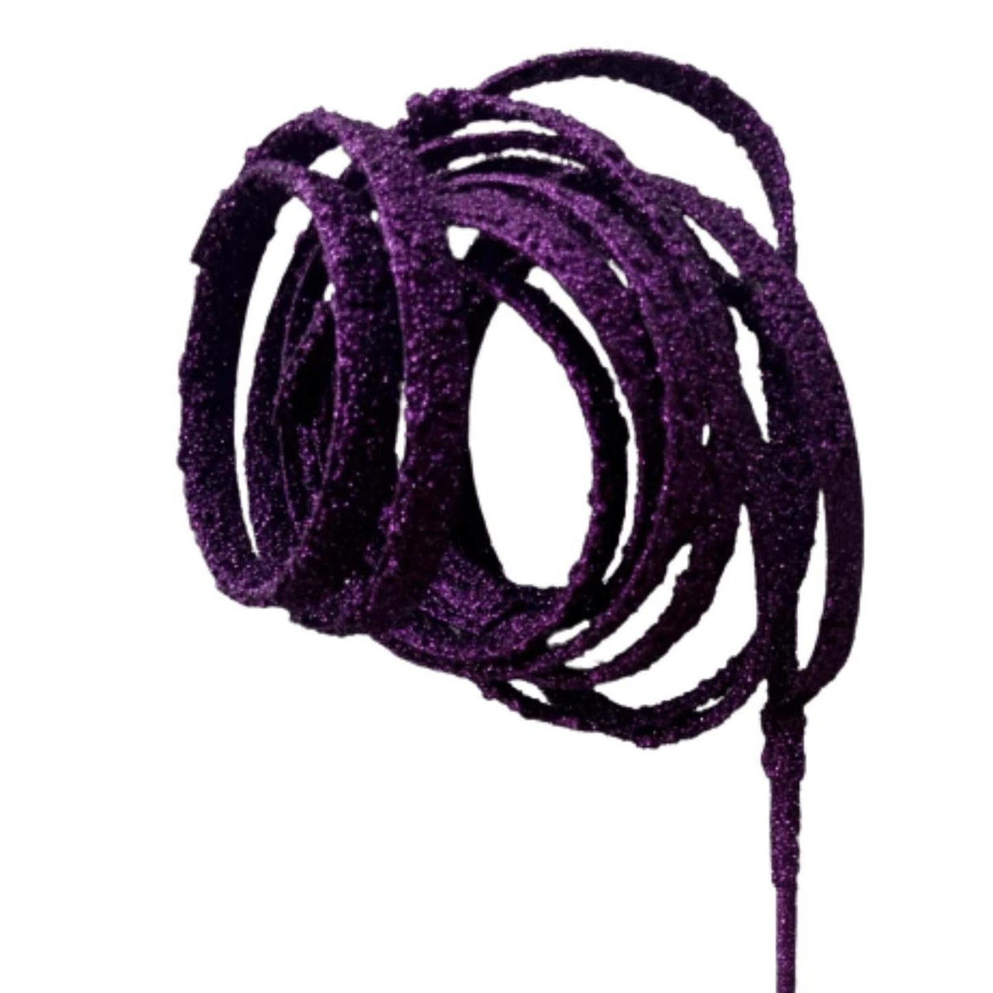 39" Glitter Loop Ribbon Spray: Purple