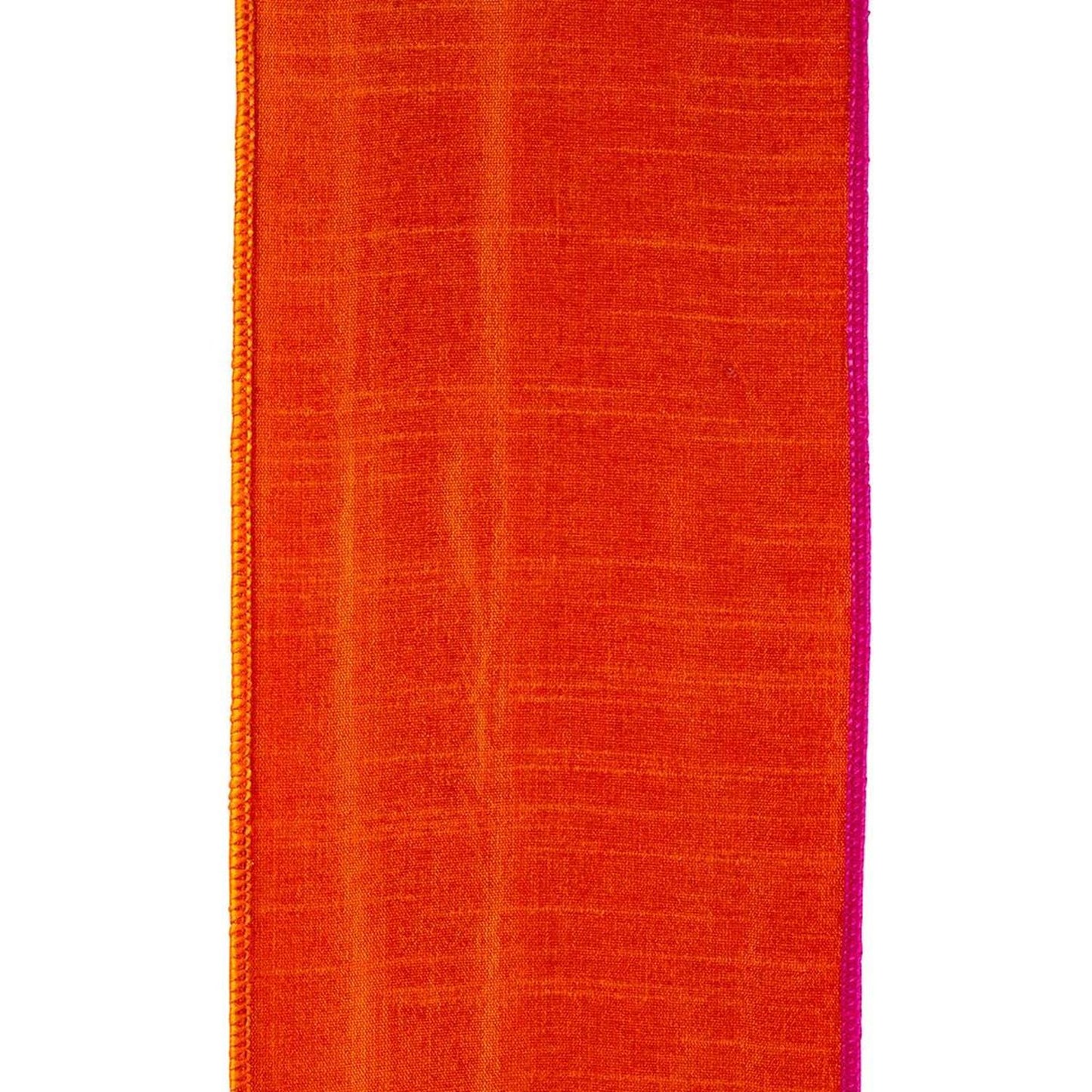 4" Stripe Trimming Overlay Ribbon: Orange/Fuchsia (5 Yards)