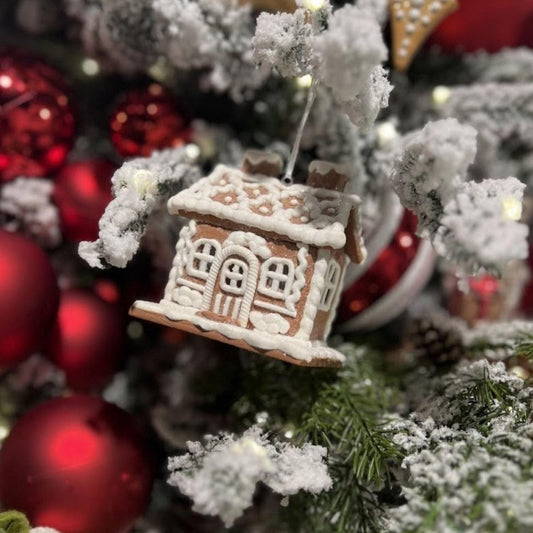 4.25" Lighted Gingerbread House Ornament (Set of 3)
