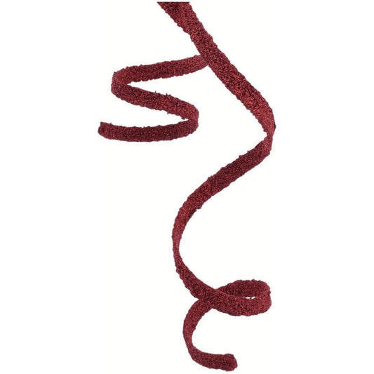 46" Glitter Beaded Ribbon Spray: Red