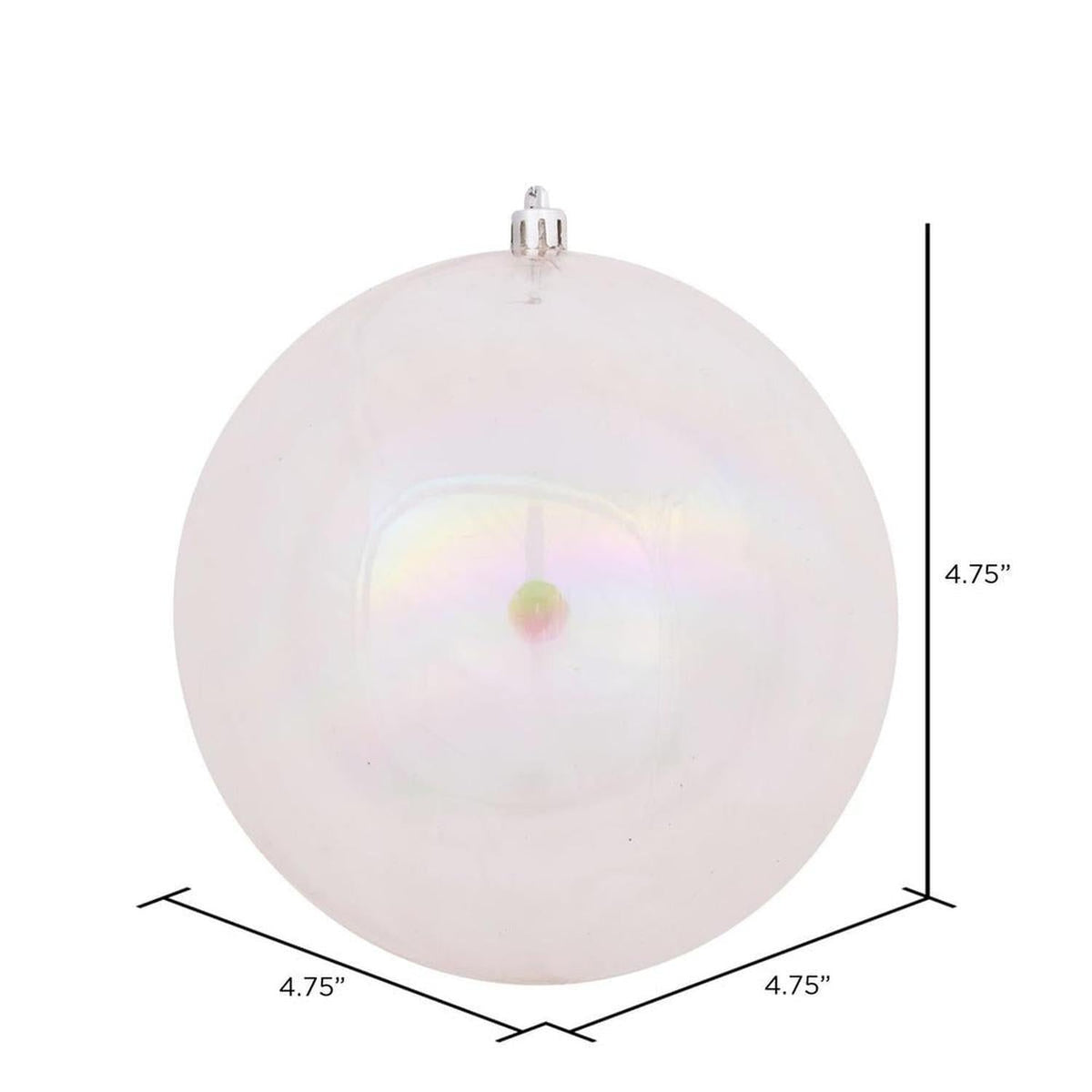 4.75" Clear Iridescent Ball Ornament