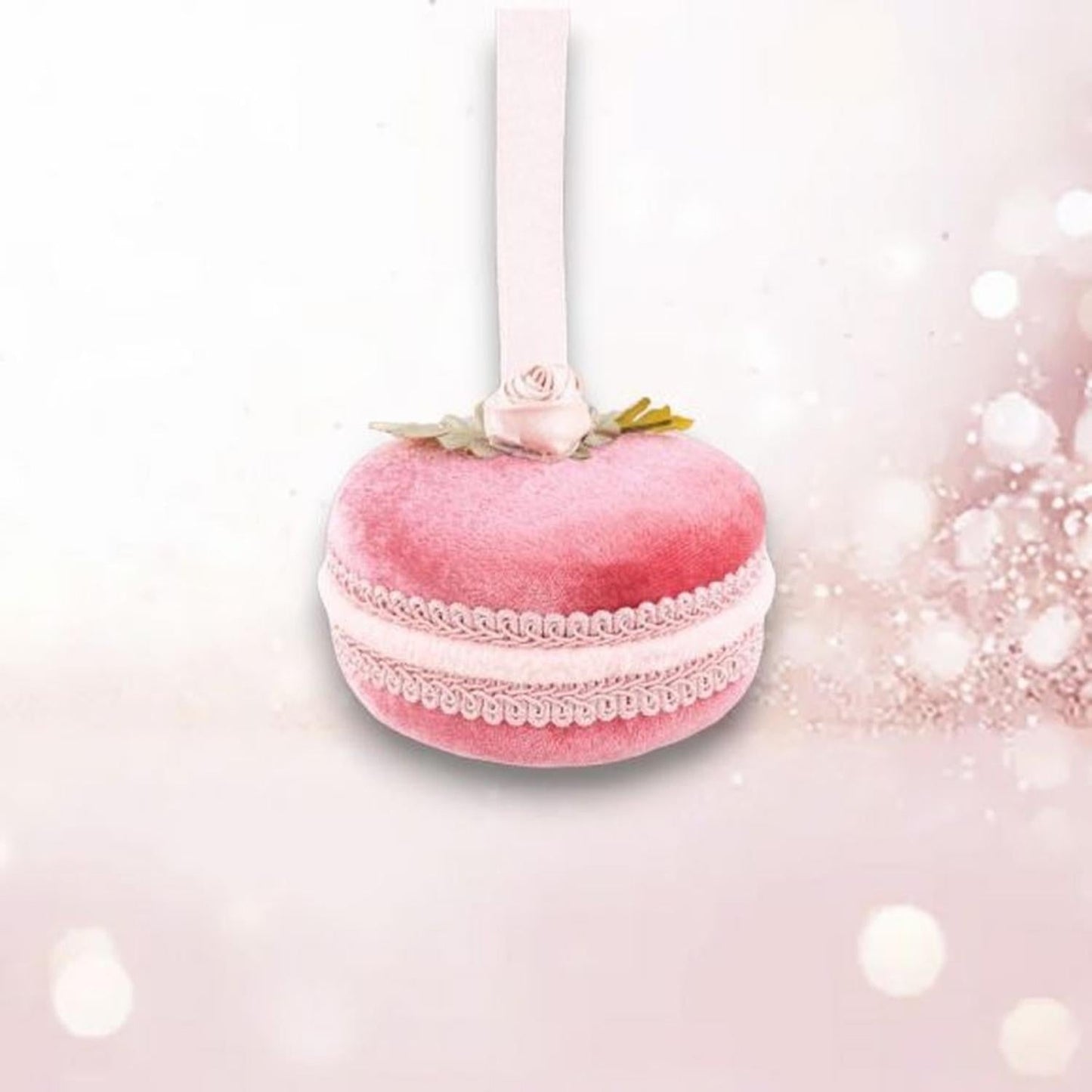 4in Bright Pink Macaron Ornament