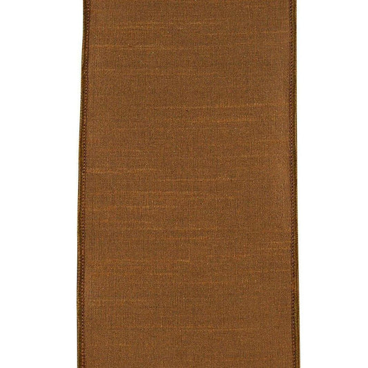 4in Diagonal Glitter Stripe Ribbon: Brown (5 Yards)
