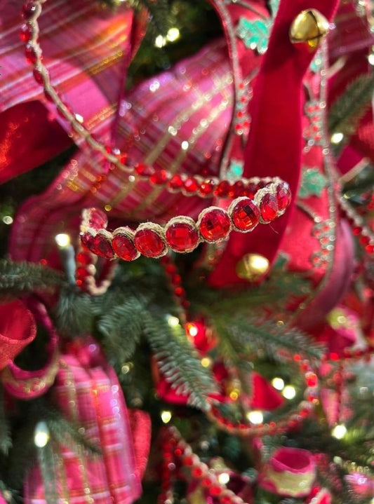 .5" Crown Jewel Garland Ribbon: Red (10 Yards)