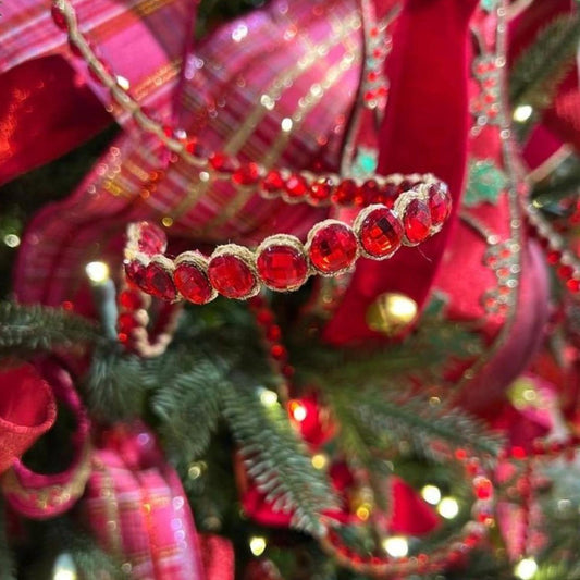 .5" Crown Jewel Garland Ribbon: Red (10 Yards)