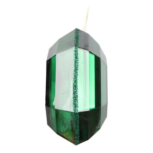 6" Acrylic Square Jewel Ornament: Green (Set of 2)