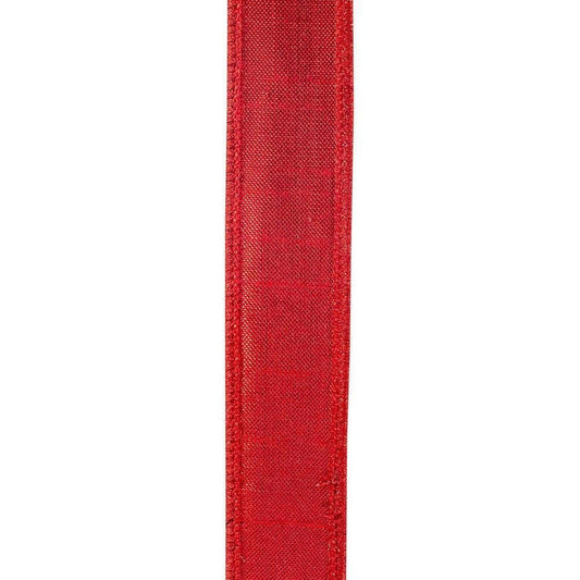 7/8 inch Metallic Dupioni Ribbon: Red (10 Yards)