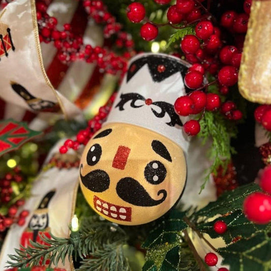 8.5" Holiday Nutcracker Ornament: Black & White