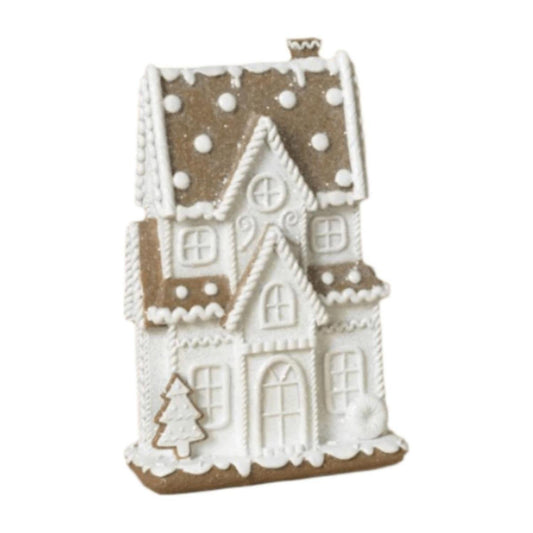8.75" Glitter Gingerbread Holiday Townhouse