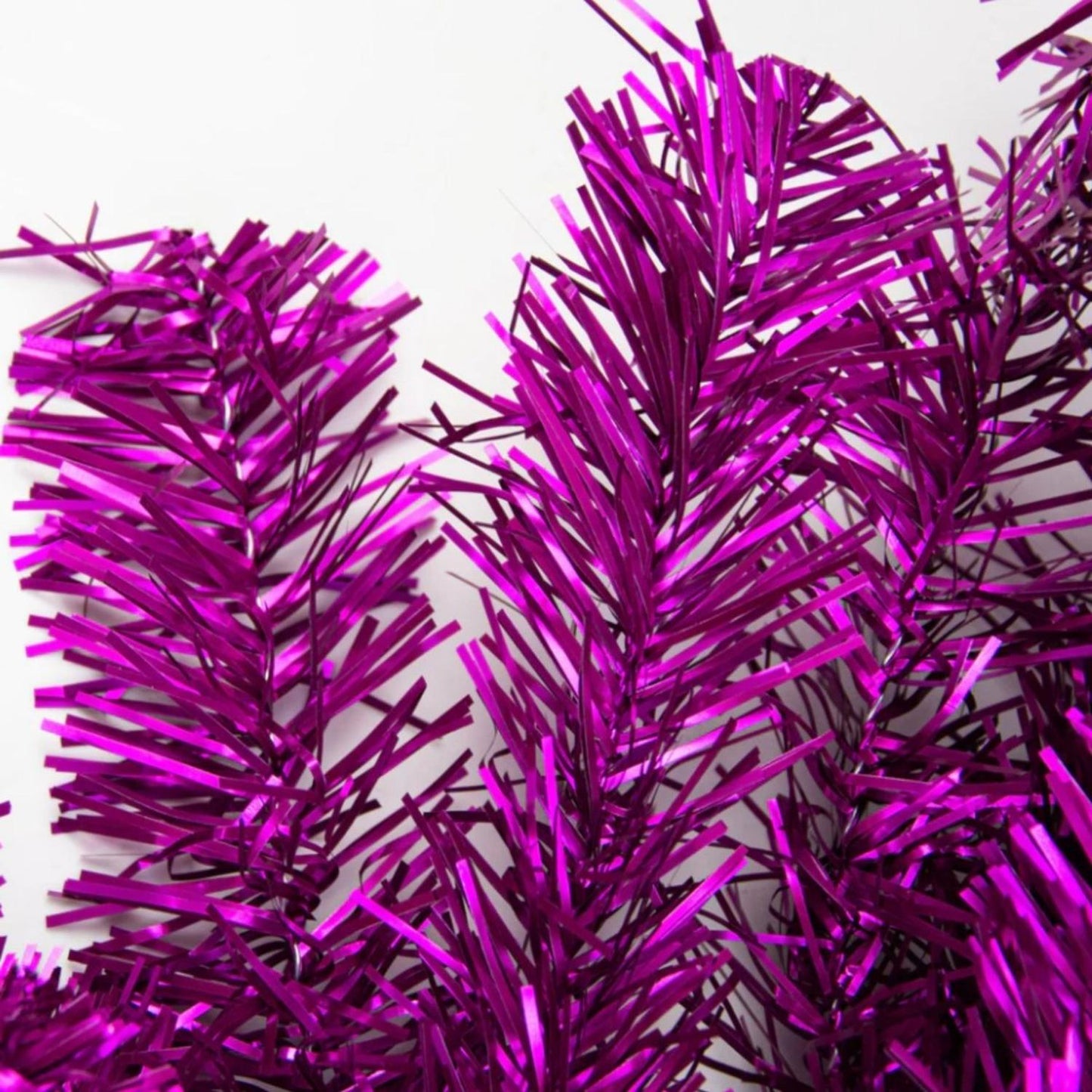 9' Purple Tinsel Garland, Unlit