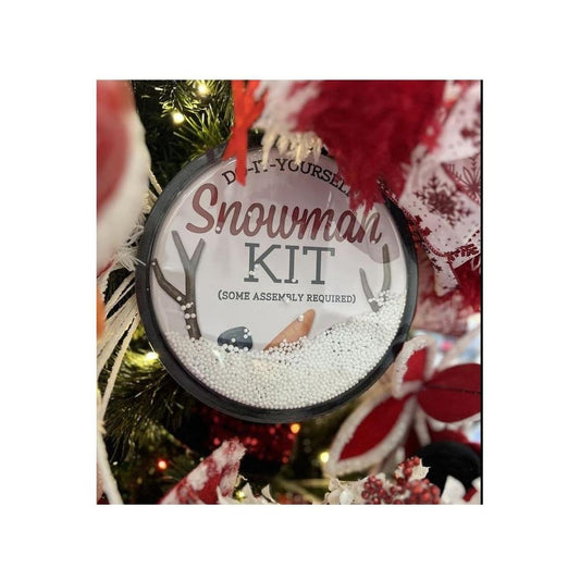 9" Wooden Round Sign: DIY Snowman Kit Globe