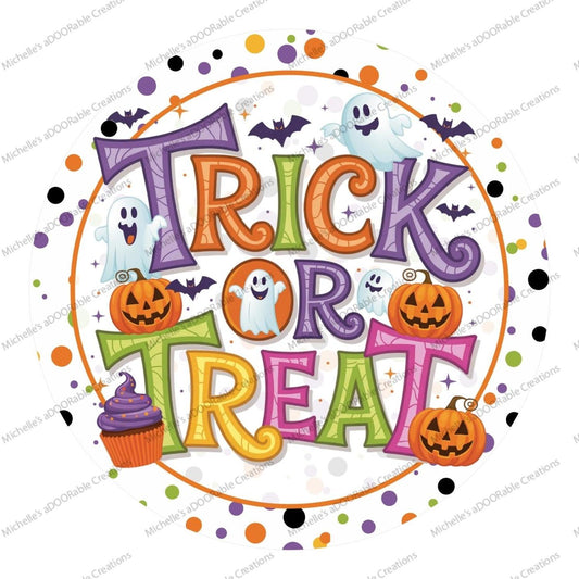 Colorful Halloween Trick or Treat Sign
