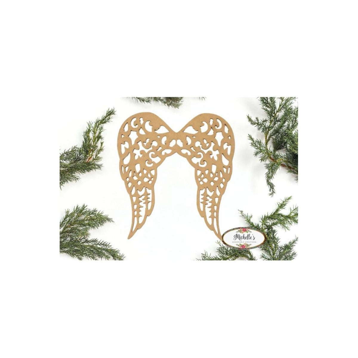 Filigree Angel Wings Wood Cutout - Unfinished Wood