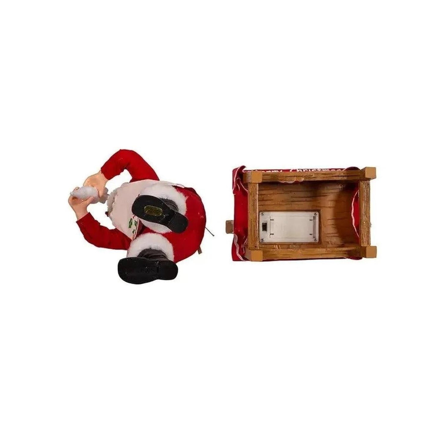 Kurt Adler 10.5" Fabriche Santa Decorating LED Gingerbread House Table Piece