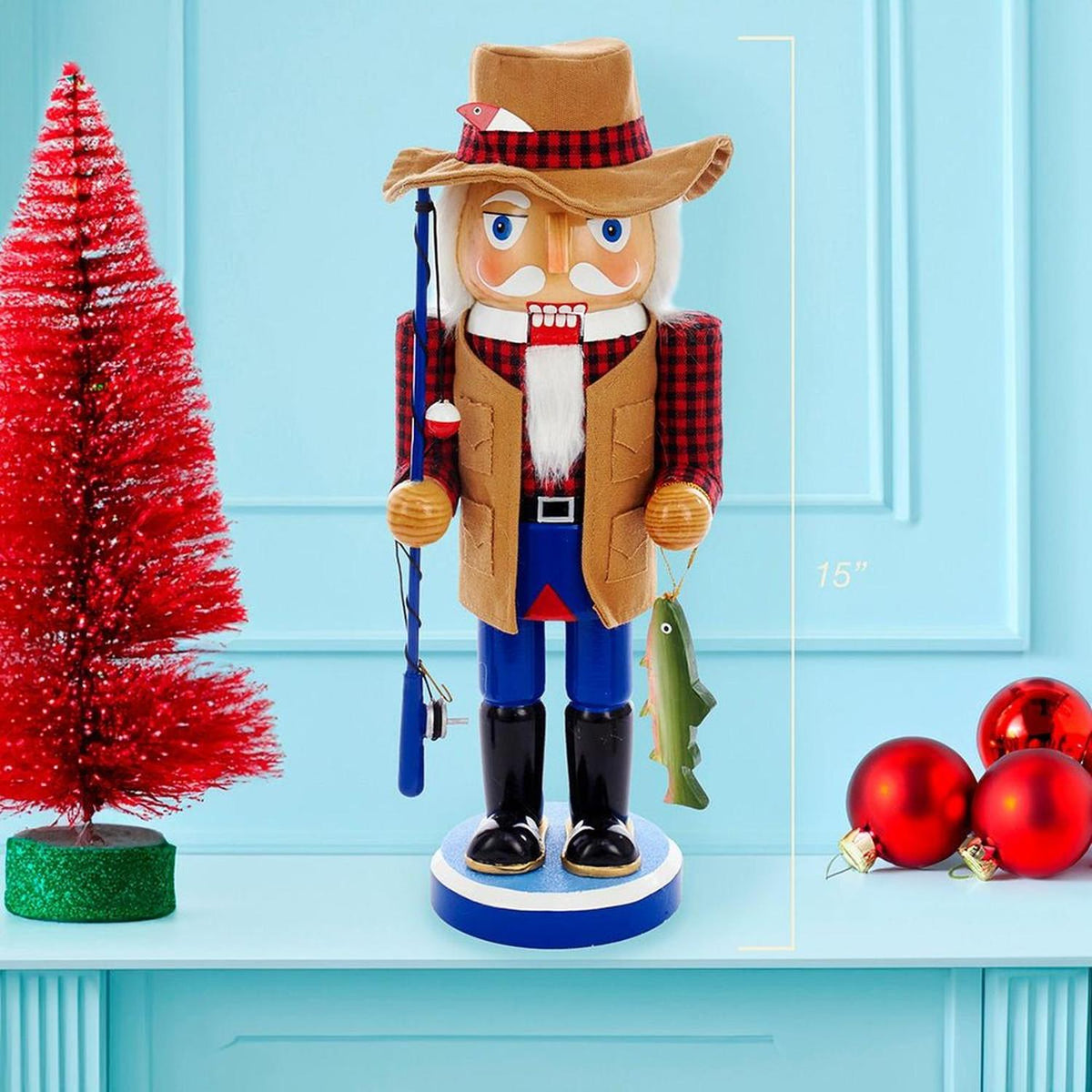 Kurt Adler 15-Inch Wooden Fisherman Nutcracker