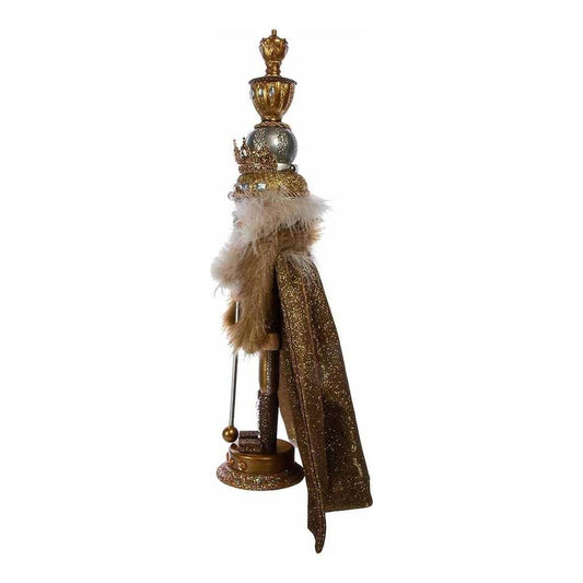 Kurt Adler 17.5" Hollywood Gold with Fuzzy Cape King Nutcracker