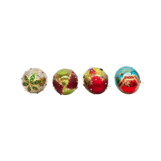 Kurt Adler 65MM Glass Egg Ornaments (4-Piece Set)