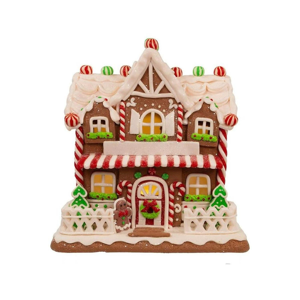 Kurt Adler 9" Light Up Two Floor Gingerbread House
