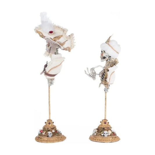 Male and Female Skeleton Bust Tabletop Set of 2