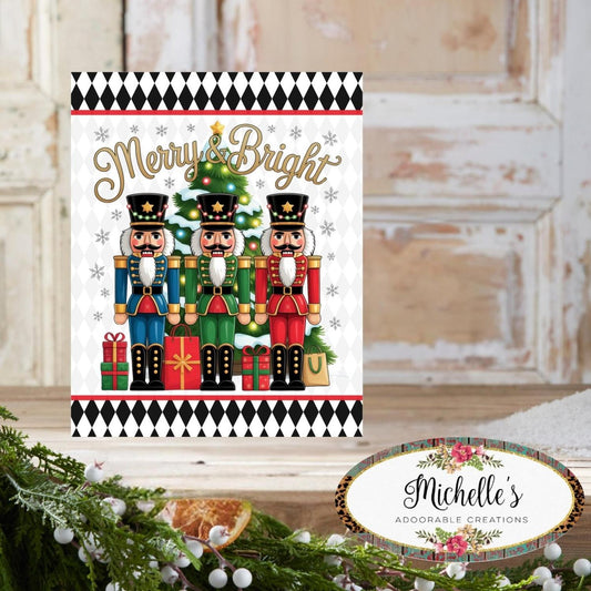 Merry and Bright Square Nutcracker Sign
